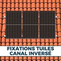 Kit fixation panneau solaire pour tuiles canal inversées - K2