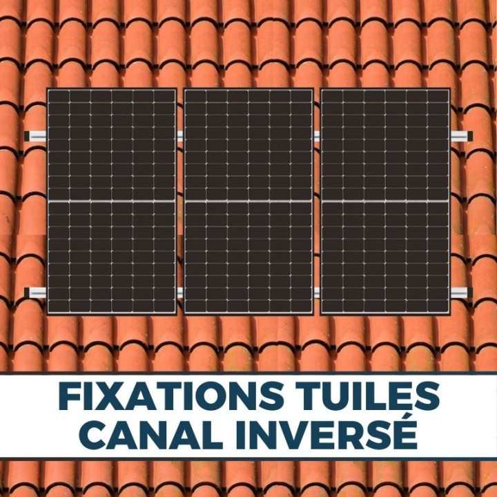 Kit fixation panneau solaire pour tuiles canal inversées - K2