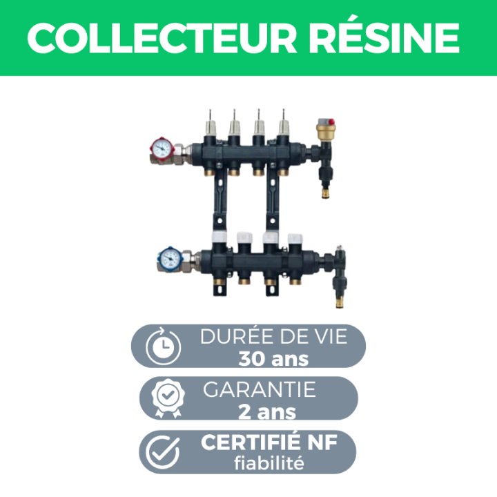 Plancher hydraulique 30 à 120 m² collecteur polymère et tube PER