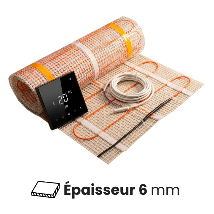 Kit plancher chauffant électrique sous carrelage - Thermostat Wi-Fi - 160W/m2