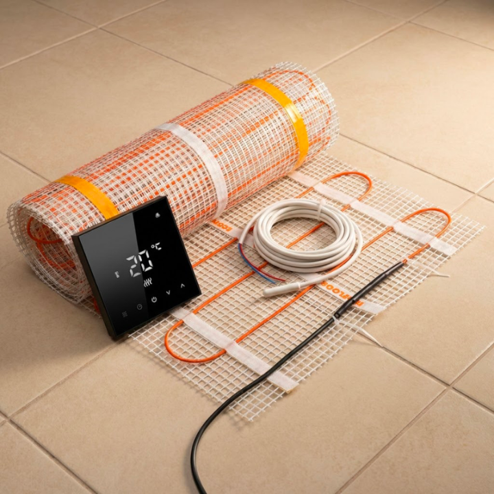 Kit plancher chauffant électrique sous carrelage - Thermostat Wi-Fi - 160W/m2