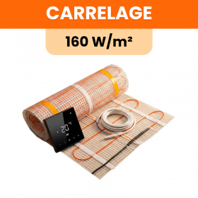 Kit plancher chauffant électrique sous carrelage - Thermostat Wi-Fi - 160W/m²