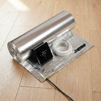Kit Completo Riscaldamento A Infrarossi Con Film Riscaldante 80W/m², Larghezza 1m, Termostato E Accessori Per Pavimento/Parete/Soffitto - 2