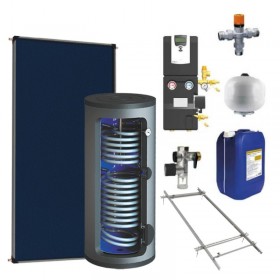 Kit chauffe-eau solaire - échangeur double - 200L
