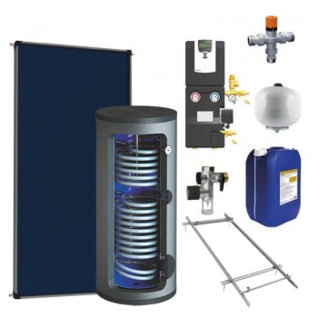 Kit chauffe-eau solaire - échangeur double - 200L
