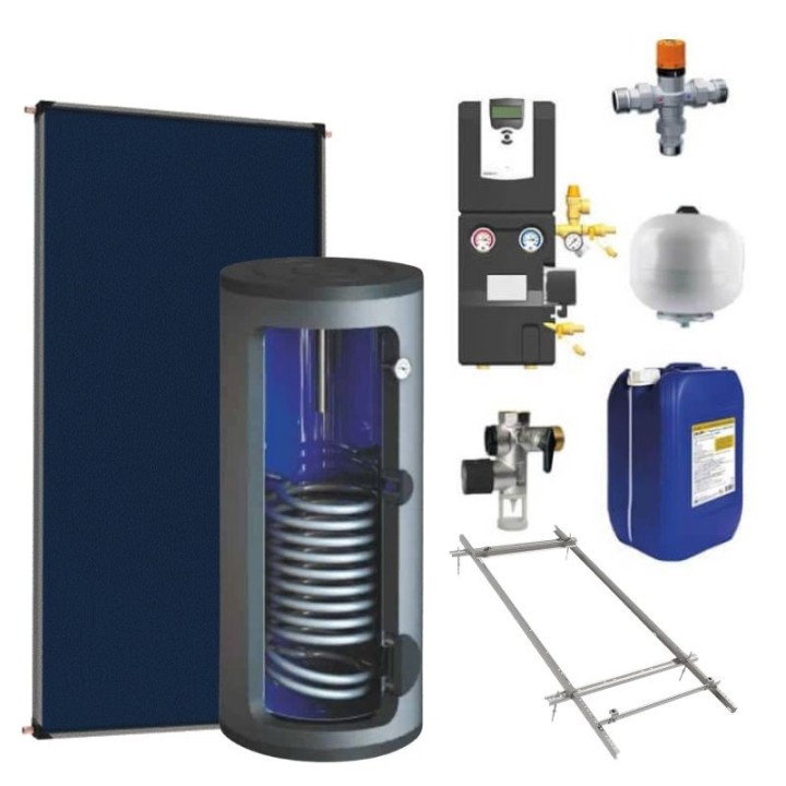 Kit chauffe-eau solaire 200L - 1 échangeur - Pour 2 à 3 personnes