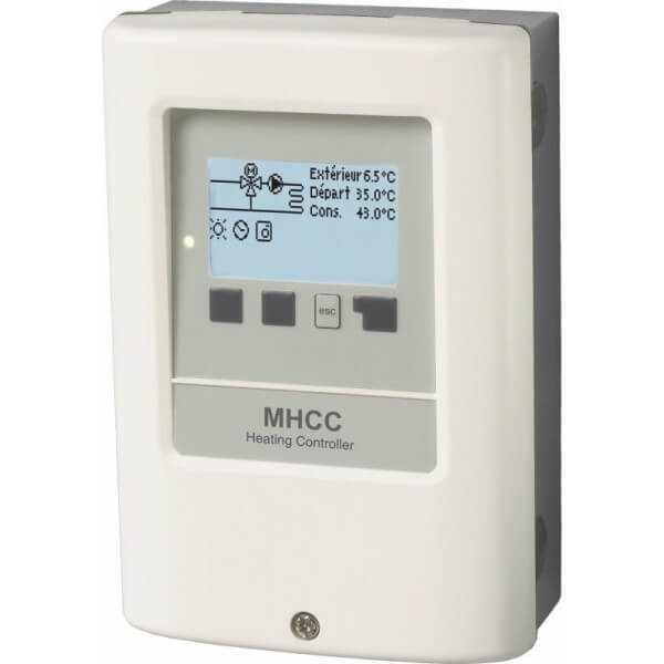 Régulateur climatique SOREL MHCC pour la régulation des systèmes de chauffage au sol basse température. 