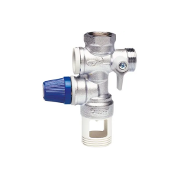 Groupe de sécurité vertical inox chromé 3/4" pour chauffe-eau jusqu’à 10 kW