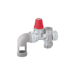 Groupe de sécurité coudé chromé 3/4" pour chauffe-eau jusqu’à 10 kW