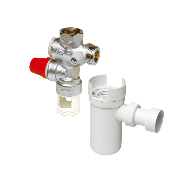 Groupe de sécurité + siphon Pmax 10 kW sous blister