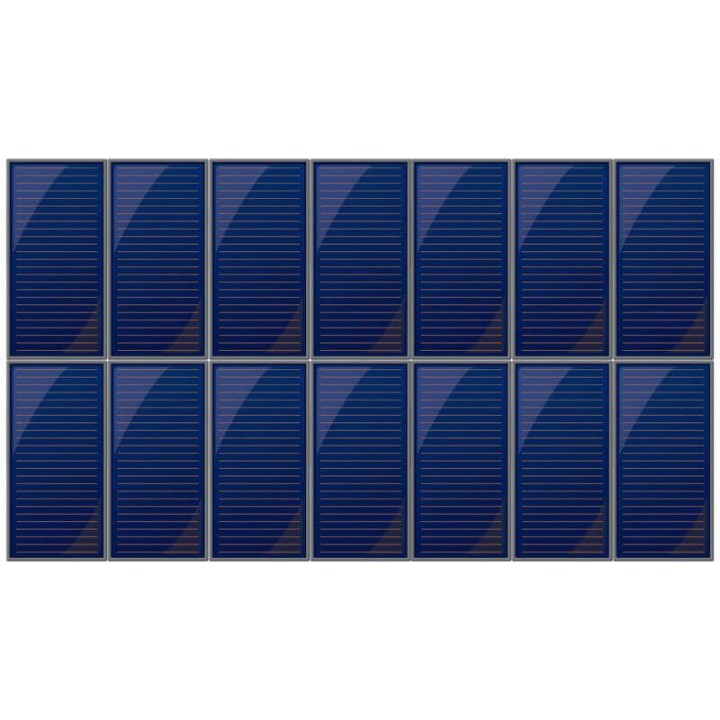 panneaux solaires 25 000 W chauffage combiné portrait 2 rangées de 7 panneaux