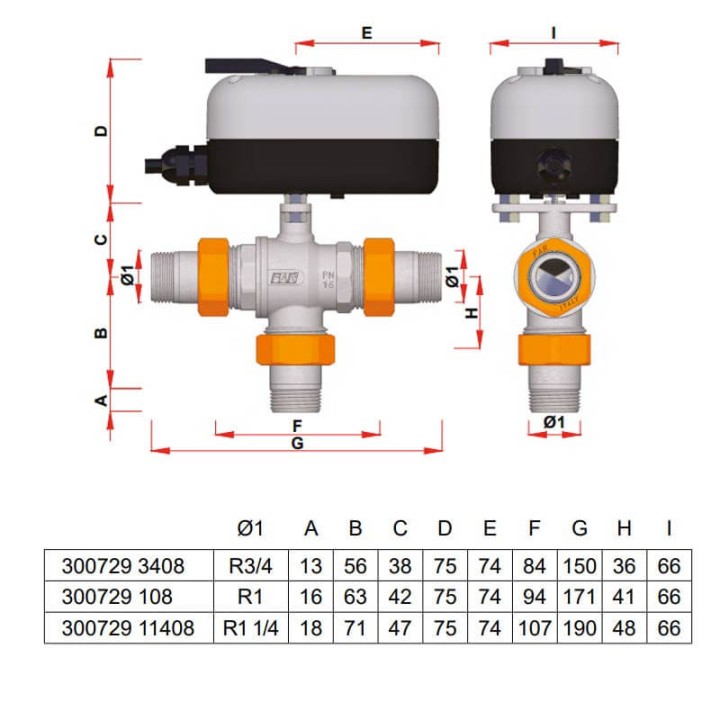 Electrovanne 3 voies solaire 130°C 8 secondes 24V et 230V