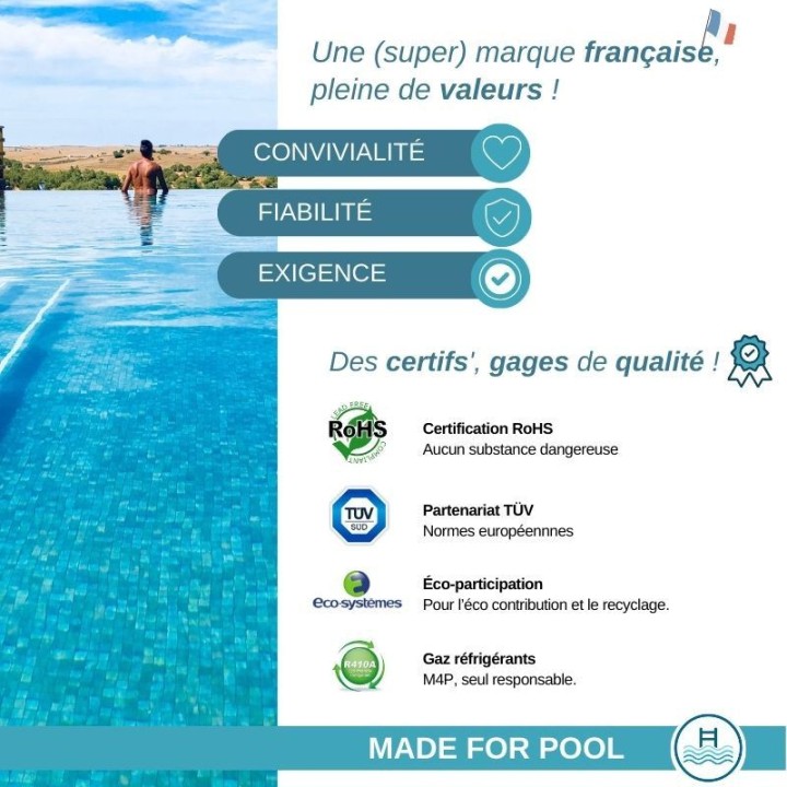 Pompe à chaleur piscine ECOPAC avec puissance au choix de 4 à 11 kW