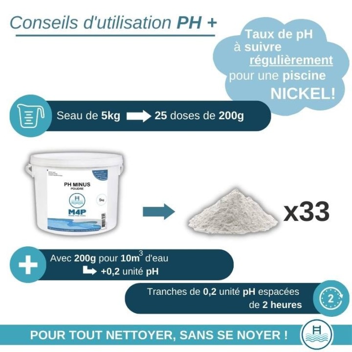 pH Plus Made 4 Pool en seau de 5kg