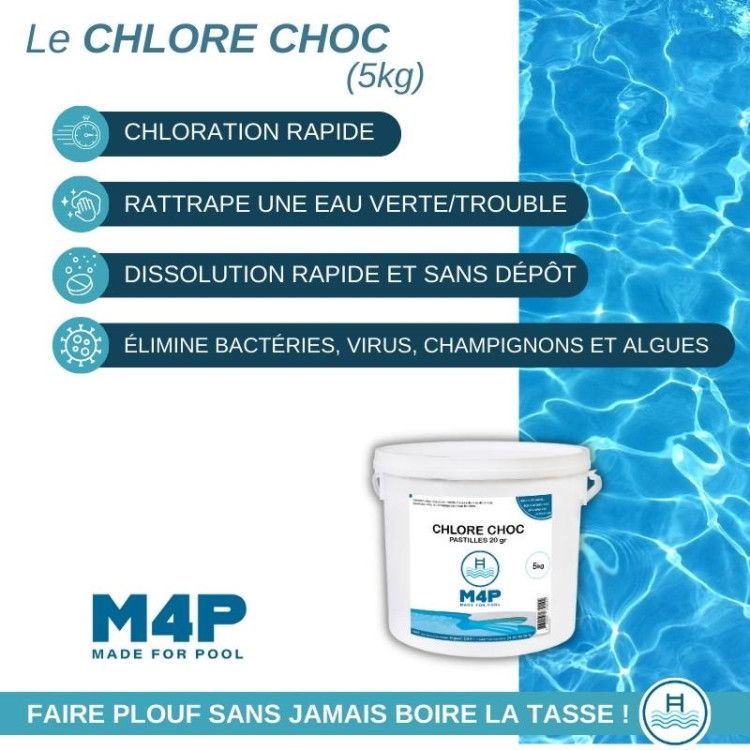 Chlore Choc Tablette De 20G Le Seau De 5Kg