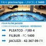 Filtre piscine et spa UNICEL C 9480 compatible PJ80-4, FC-1400
