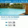 Jeu de Filtres piscine Unicel C-7411 compatible filtration Filtrinov MX25 MX18
