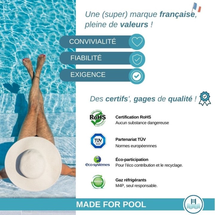 Pompe à chaleur Net Inverter de 7 kW pour piscine de 15 à 30m³