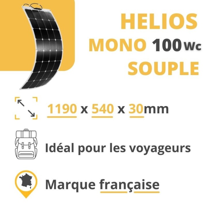 Kit panneau solaire souple pour camping-car, van, bateau, tiny house