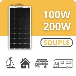 Kit panneau solaire souple pour camping-car, van, bateau, tiny house