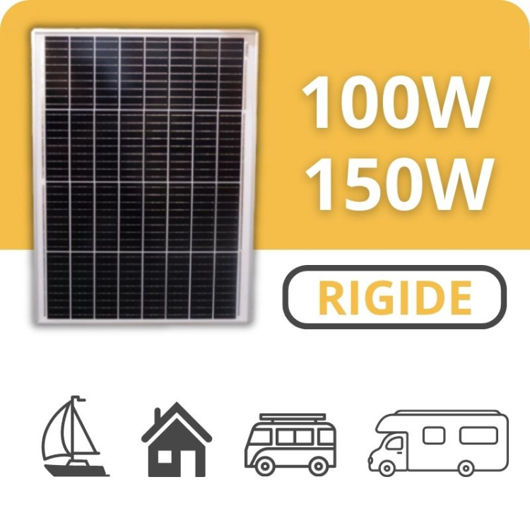 Kit panneau solaire rigide pour camping-car, van, bateau, tiny house
