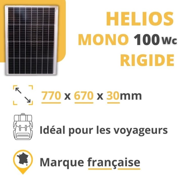 Kit panneau solaire rigide pour camping-car, van, bateau, tiny house