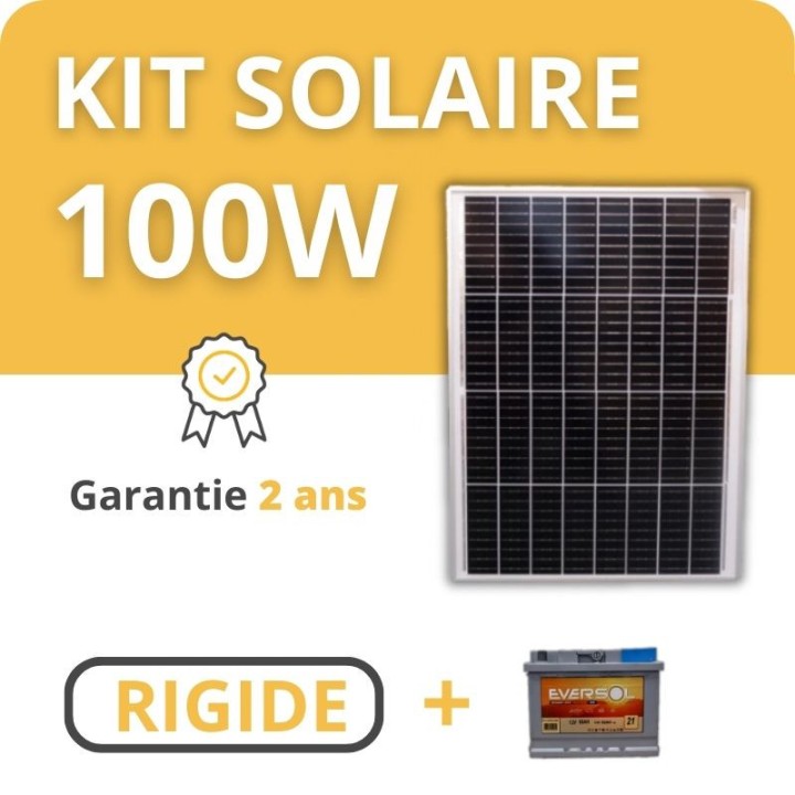 Kit Solaire Rigide pour Camping-Car / Bateau / Tiny House + batterie
