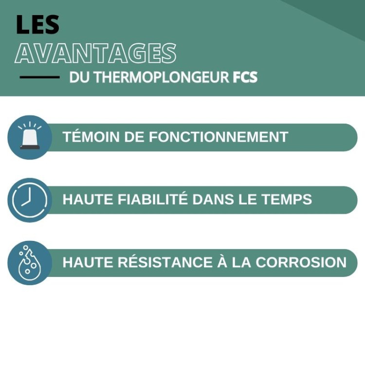 Résistance chauffe-eau - Thermoplongeur - de 1.4 à 3 kW - 230 V