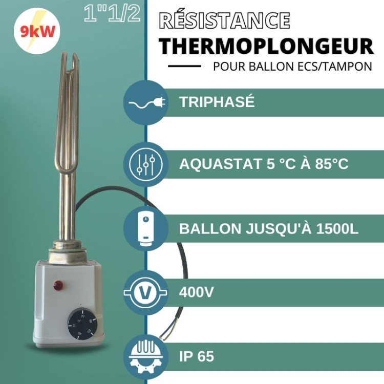 Thermoplongeur électrique 9 kW/400V 01/17