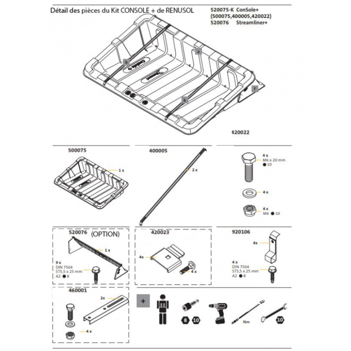 Bac à lester de fixation au sol pour panneaux solaires Consol+ RENUSOL