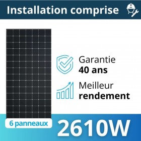 Kit solaire SunPower - Autoconsommation 2610W - Avec installation