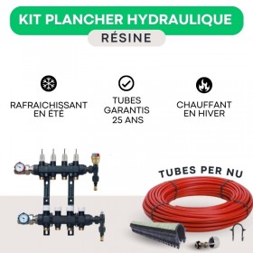 Kit plancher chauffant hydraulique - collecteur résine - tube PER Nu - 30 à 120 m²