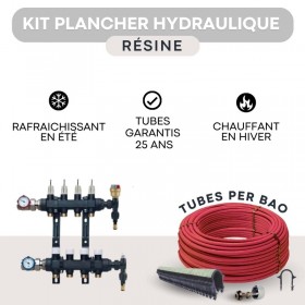 Kit plancher chauffant hydraulique - collecteur résine - tube PER BAO - 30 à 120 m²