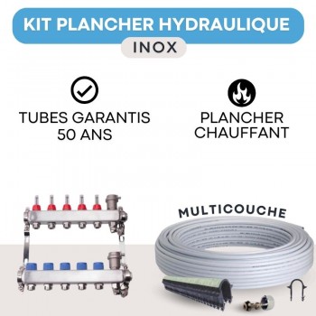Kit plancher chauffant hydraulique - collecteur inox - tube multicouche - 30 à 120 m²