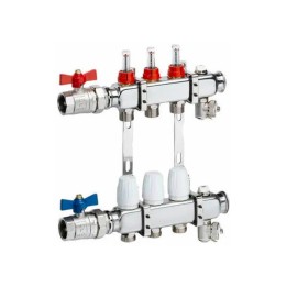 Collecteur inox 1'' plancher chauffant hydraulique. Chauffage au sol