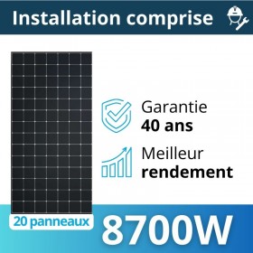 Kit solaire SunPower - Autoconsommation 8700W - Avec installation
