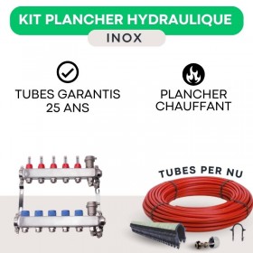 Kit plancher chauffant hydraulique - collecteur inox - tube PER Nu - 30 à 120 m²
