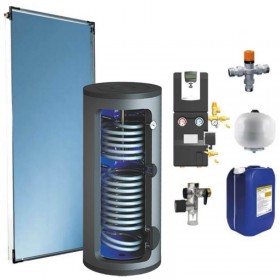 Kit chauffe-eau solaire - échangeur double - 200L