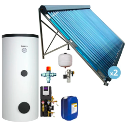 Kit chauffe-eau solaire avec capteurs à tubes sous vide - 300 litres