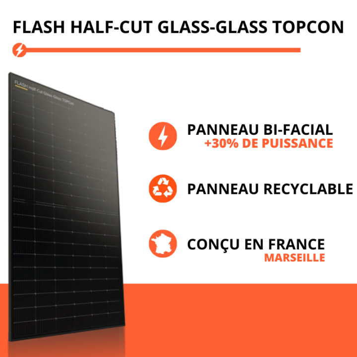 Panneau solaire 500 Wc (FLASH HALF-CUT TOPCON) - Dualsun