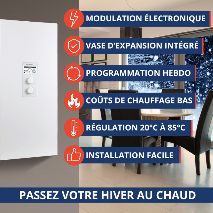 Chaudière électrique 4 à 24 kW réglable Kospel EKCO.MN3