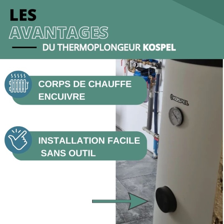 Résistance chauffe-eau - Thermoplongeur - de 4,5 à 6 kW - 400 V