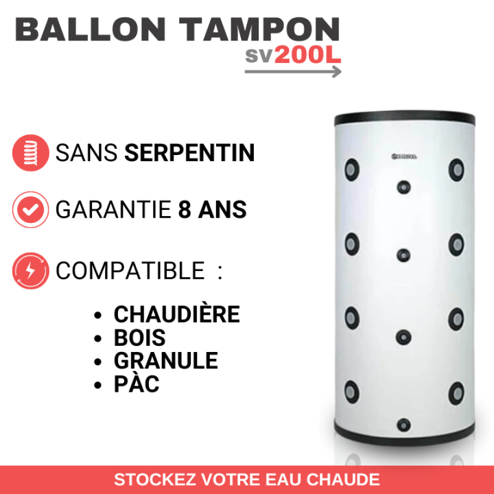 Ballon tampon puffer 200, 300 et 500L sans échangeur - SV Kospel