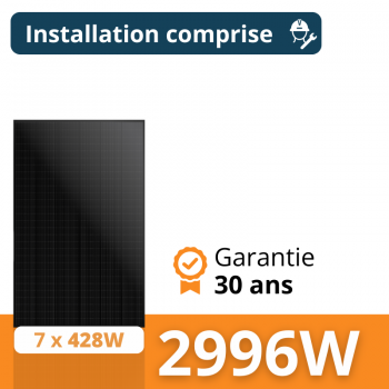 Kit solaire Sunpower - Autoconsommation 2996W - Avec installation