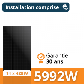 Kit solaire Sunpower - Autoconsommation 5992W - Avec installation