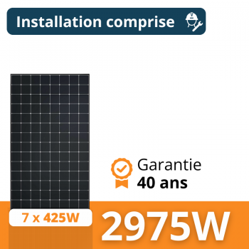 Kit solaire SunPower - Autoconsommation 2975W - Avec installation