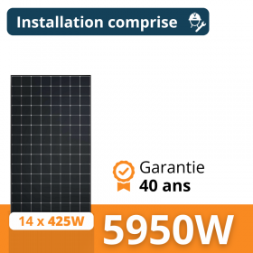 Kit solaire SunPower - Autoconsommation 5950W - Avec installation