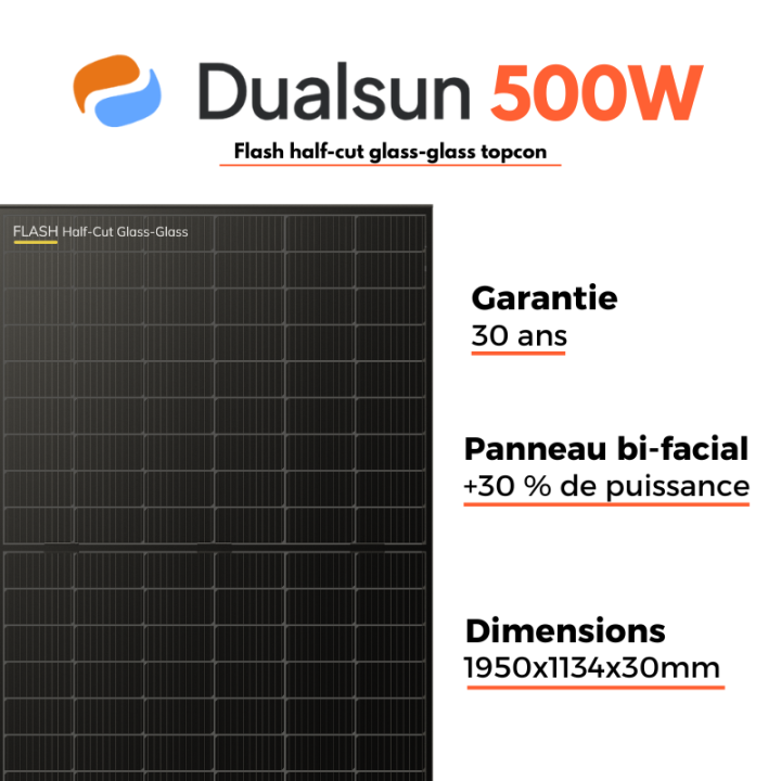 Kit solaire autoconsommation de 6000W - DualSun Half Cut Black
