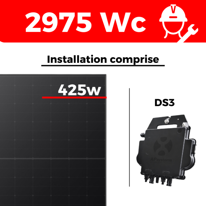 Kit solaire Longi avec installation - Autoconsommation de 2975W