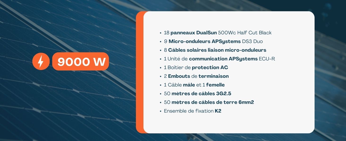 Kit Solaire Autoconsommation 9000w Avec Batterie Kit solaire autoconso DualSun Flash Half Cut 500 Wc APSystems DS3-XL